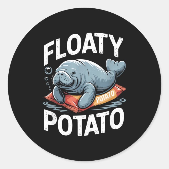 Adesivo Floaty Tatoes Manatee Funny Sea Cow Ocean Animal L (Frente)
