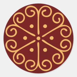 Adesivo Floco de Envelope de Natal Vermelho Escuro com Flo