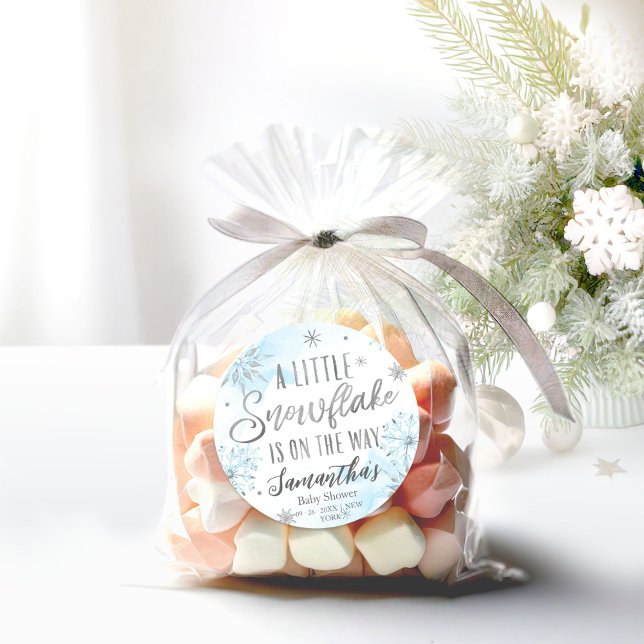 Adesivo floco de neve a caminho Baby Shower (Criador carregado)