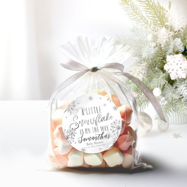 Adesivo floco de neve a caminho Baby Shower (Criador carregado)