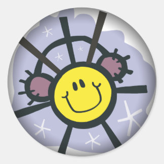 Adesivo Floco de neve amarelo com algemas