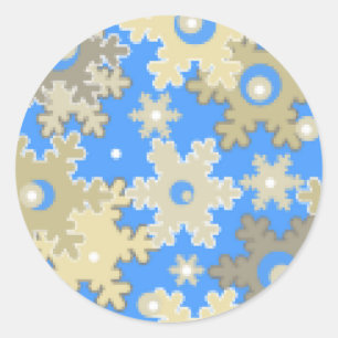 Adesivo Floco de neve azul-claro de inverno sem costura