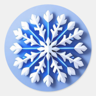 Adesivo Floco de Neve Azul Detalhado
