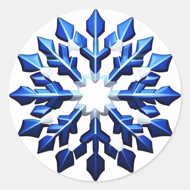 Adesivo Floco de Neve Azul Detalhado (Frente)