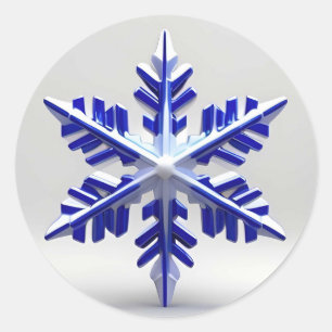 Adesivo Floco de Neve Azul Detalhado