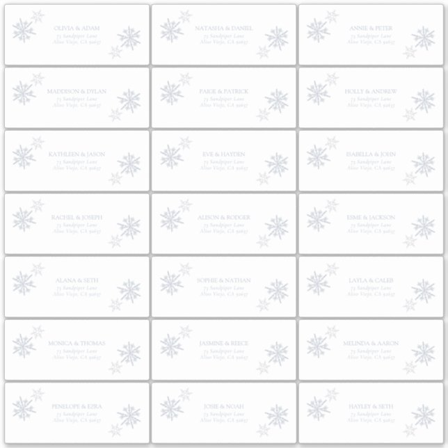 Adesivo Floco de Neve Azul Empoeirado Inverno Moderno Ende (Frente)