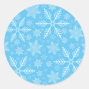 Adesivo Floco de neve azul esguicho-branco de inverno Eleg