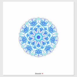 Adesivo Floco de neve azul Mandala Boho Vinil Sticker