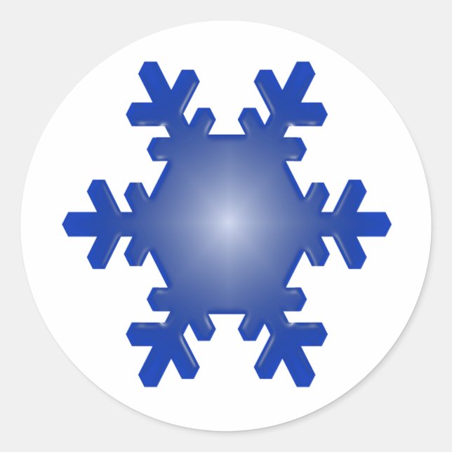 Adesivo Floco de Neve Azul Starburst em Branco (Frente)