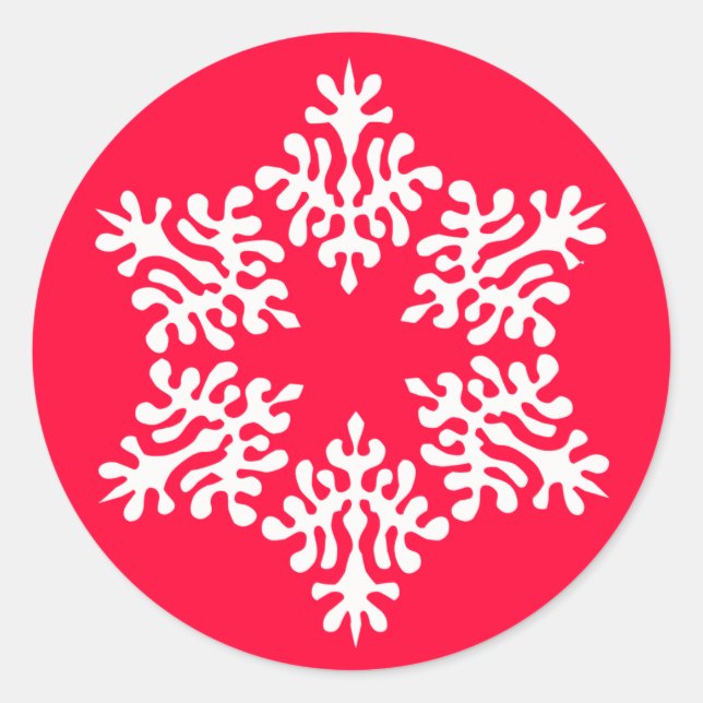 Adesivo Floco de neve branco escandinavo de Natal (Frente)