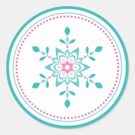 Adesivo Floco de Neve da Estrela Floral de Natal Pastel