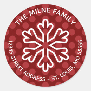 Adesivo Floco de neve de pontos vermelhos - Endereço de r