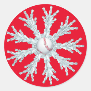 Adesivo Floco de neve do Natal do basebol