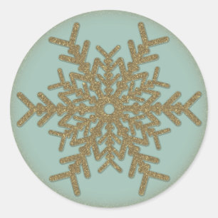 Adesivo Floco de neve dourado 2 do vintage