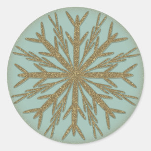 Adesivo Floco de neve dourado 4 do vintage