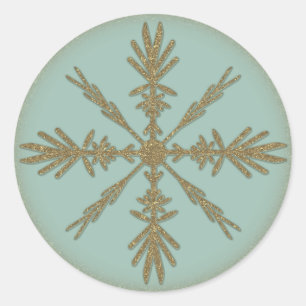 Adesivo Floco de neve dourado 6 do vintage