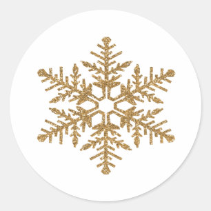 Adesivo Floco de neve Dourado do brilho do falso