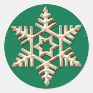 Adesivo Floco de neve Dourado no feriado verde