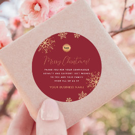 Adesivo Floco de neve Dourado vermelho Logotipo da empresa