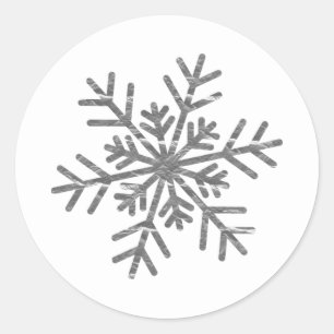 Adesivo Floco de Neve Elegante Natal de Inverno Prateado O