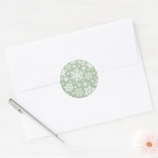 Adesivo Floco de Neve Elegante (Sage Pine) (Envelope)