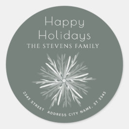 Adesivo Floco de neve em aquarela minimalista Felicidades