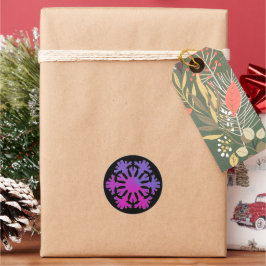 Adesivo Floco de Neve Floral Rosa Roxo