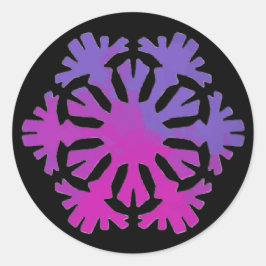 Adesivo Floco de Neve Floral Rosa Roxo 