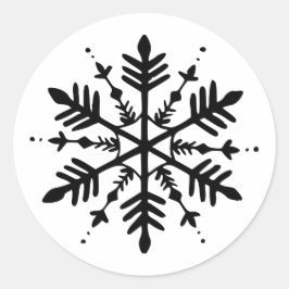 Adesivo Floco de Neve Minimalista Preto e Branco