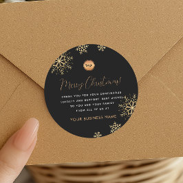 Adesivo Floco de Neve Ouro Preto Logotipo Personalizado da