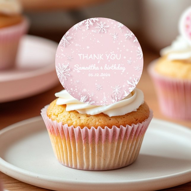 Adesivo Floco de neve Pastel Pink Winter Wonderland (Criador carregado)