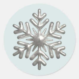 Adesivo Floco de Neve Prateado 3D Natal Azul