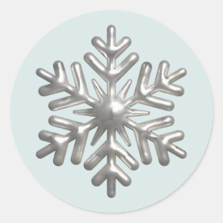 Adesivo Floco de Neve Prateado 3D Natal Azul
