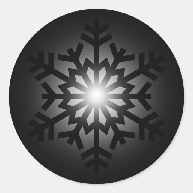 Adesivo Floco de Neve Preto Brilhante (Frente)