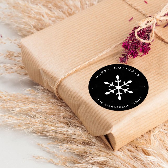 Adesivo Floco de Neve Preto e Aquarela | Natal (Criador carregado)