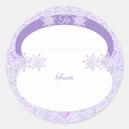 Adesivo floco de neve roxo leve e coração brilhando