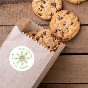 Adesivo Floco de neve verde-branco-quente, moderno Natal