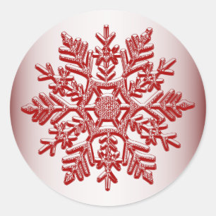 Adesivo Floco de Neve Vermelho Natal Elegante