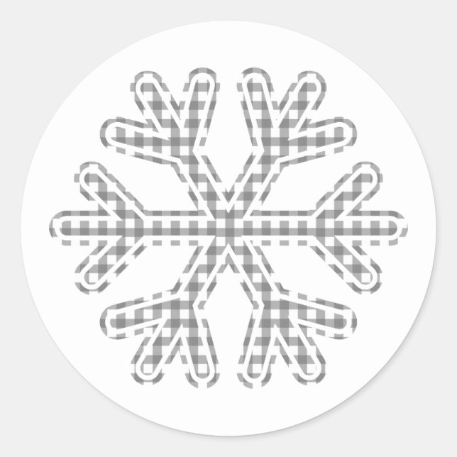 Adesivo Floco de neve Xadrez preto Natal russo Natal (Frente)