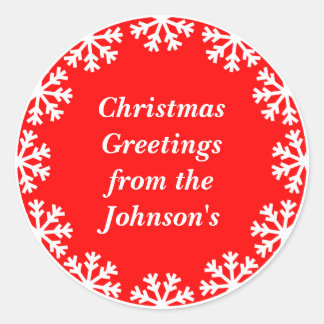Adesivo Flocos de Envelope de Natal Personalizados