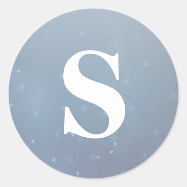 Adesivo Flocos de neve com brilho elegante Monograma Floco (Frente)