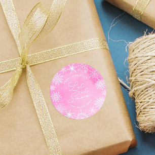 Adesivo Flocos de neve cor-de-água rosa Deixá-los nevar 