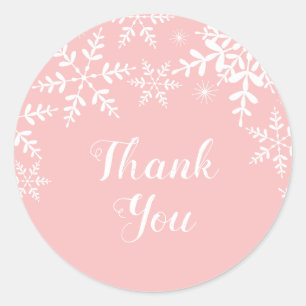 Adesivo Flocos de neve cor-de-rosa Chá de menina de inver