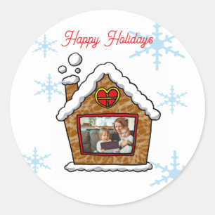 Adesivo Flocos de Neve de Casa de Gingerbread Personalizad