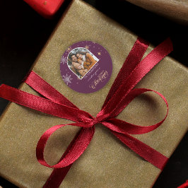 Adesivo Flocos de neve de inverno modernos Foto de Natal B