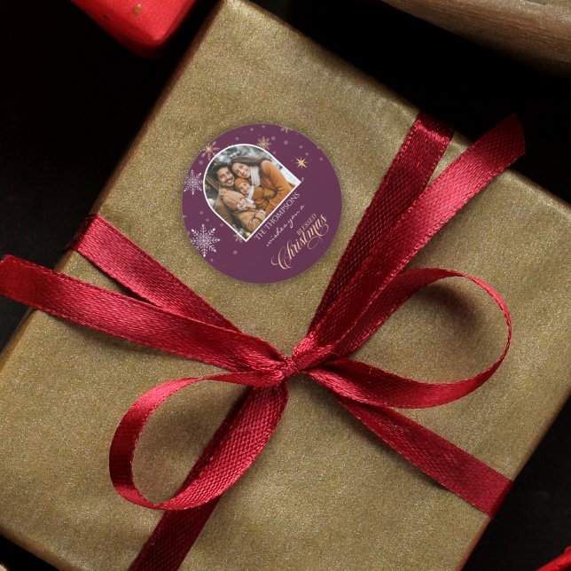 Adesivo Flocos de neve de inverno modernos Foto de Natal B (Criador carregado)