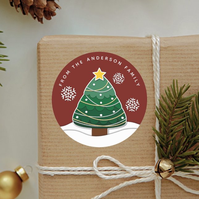 Adesivo Flocos de neve de inverno simples Vermelho de Nata (Criador carregado)