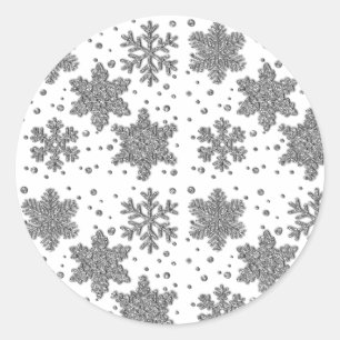 Adesivo Flocos de neve de lantejoulas prateadas brilhantes