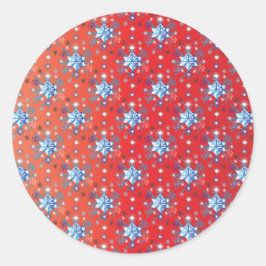 Adesivo Flocos de neve de Natal abstrato vermelho e azul