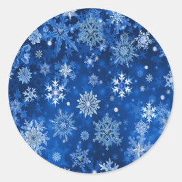 Adesivo Flocos de neve de Natal Azul e Prata